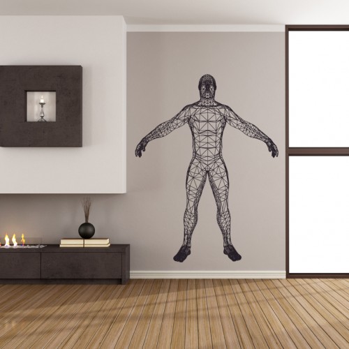 wireframe man wall sticker